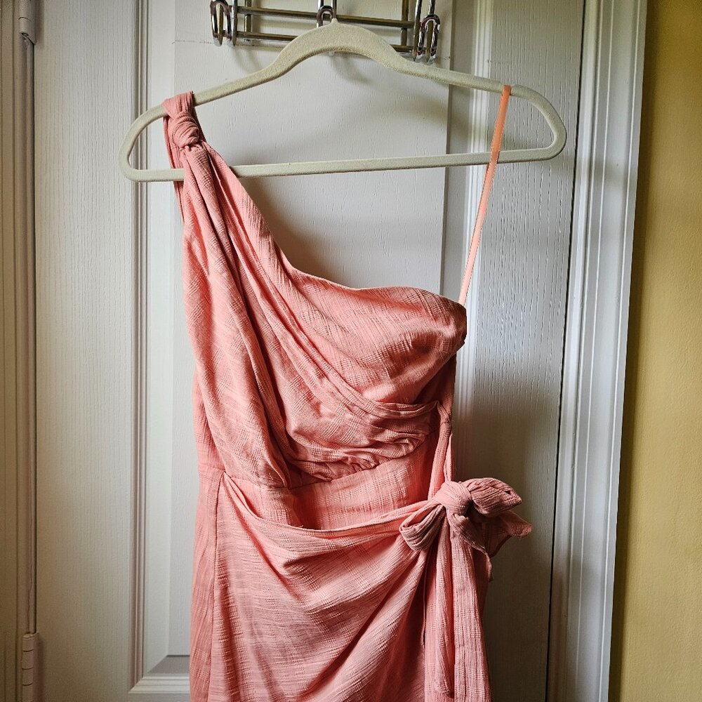Peach One Shoulder Dress